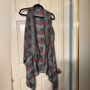 Lulla by Bindya Blue Red Black Kimono Open Front  Coverups